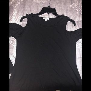 Long Sleeve Black cold shoulder top
